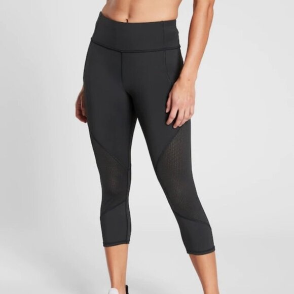 Athleta Mesh Capri Leggings in Black, size S - Picture 1 of 7